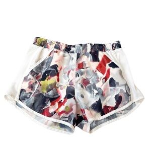 Under Armour Women’s High Rise Athletic Running Shorts Colorful White Pockets S